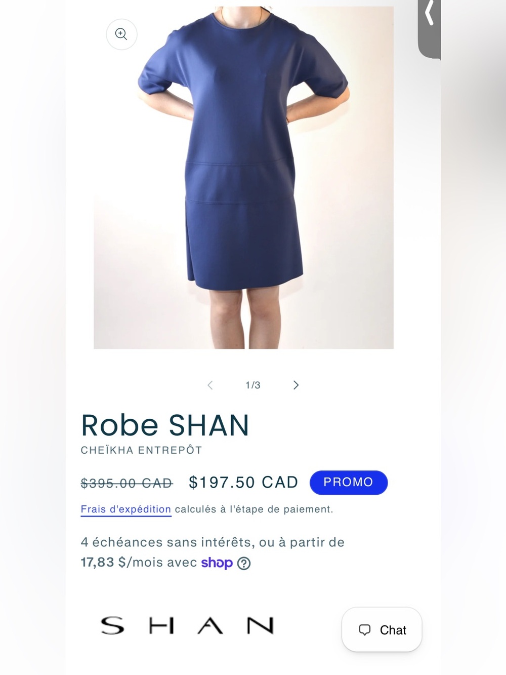 395$ SHAN, minimalist blue dress!